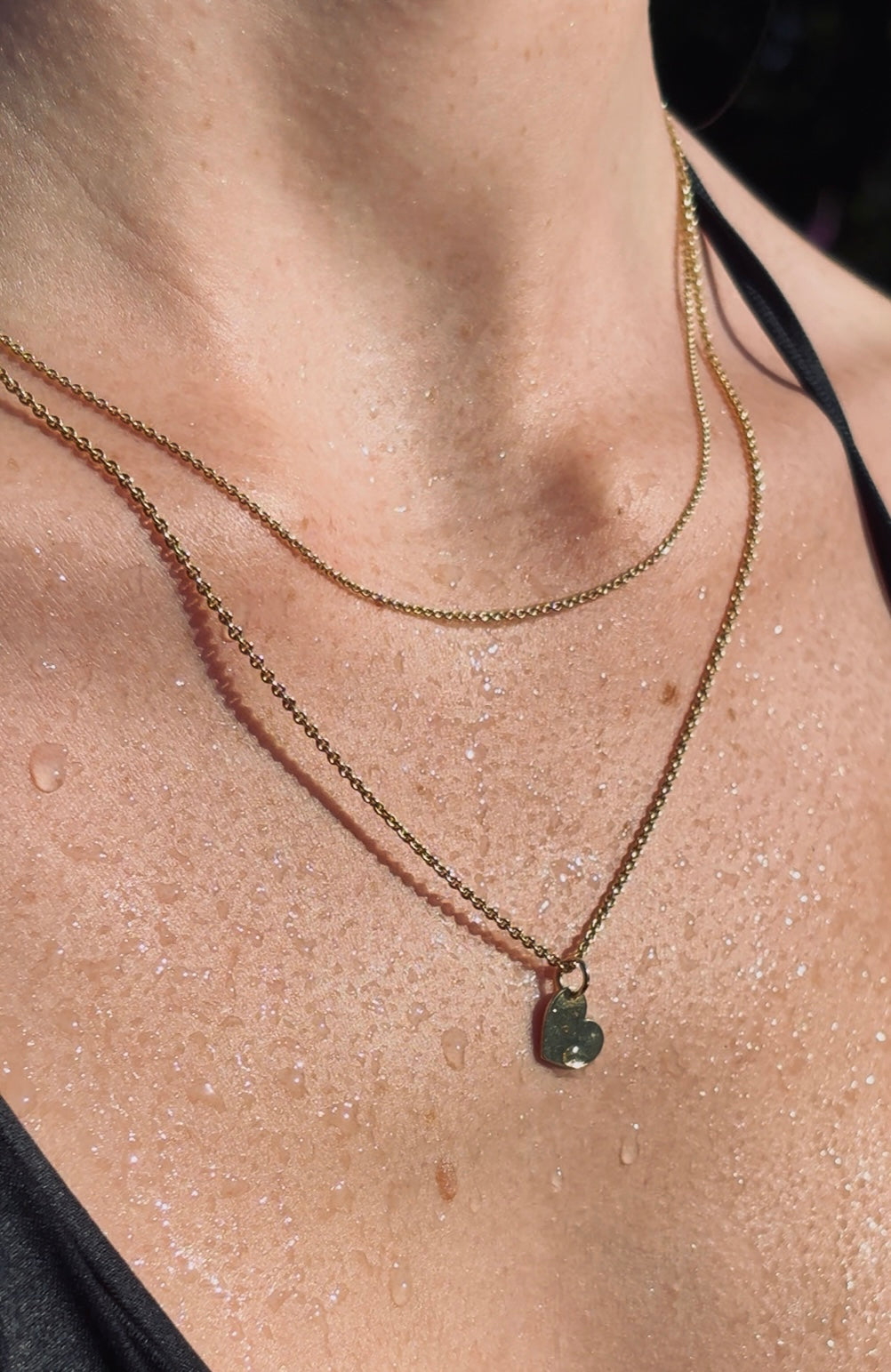 925 Sterling Silver Heart Necklace gold plated – customizable